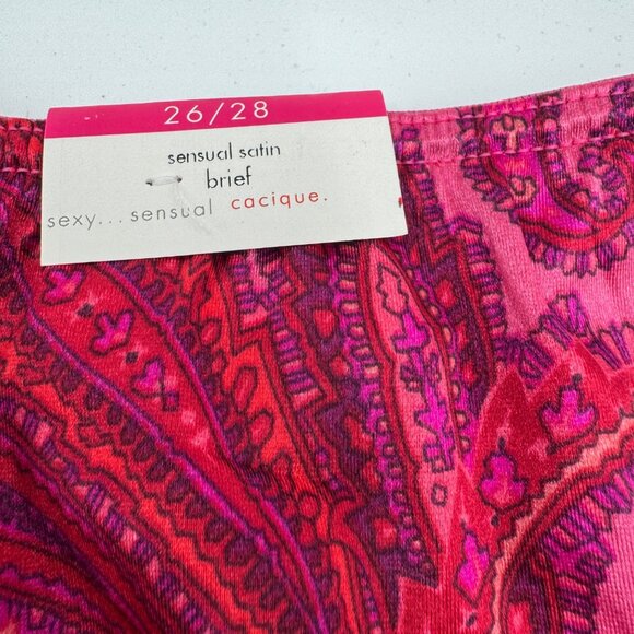 Vintage 90's Cacique Second Skin Shiny Satin High Leg Brief bikini Panty shinny - Picture 2 of 11